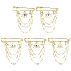 5Pcs Rhinestone Eye & Alloy Star Charms Safety Pin Brooch JEWB-CJ0003-44-1
