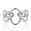 Non-Tarnish 304 Stainless Steel Oval Open Cuff Ring LS-RJEW-N040-08-2