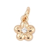 Brass Micro Pave Cubic Zirconia Charms KK-Q096-03B-G-1