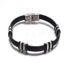 Jewelry Black Color PU Leather Cord Bracelets BJEW-G467-16-1