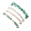 4Pcs 4 Styles Natural Gemstone Beads Stretch Bracelets BJEW-JB11596-5