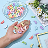 50Pcs UV Plating Opaque Acrylic Beads OACR-PA0001-88-3