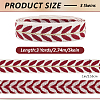 3 Yards Polyester Leaf Jacquard Ribbons SRIB-WH20020-020F-2