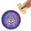 Brass Wax Seal Stamp with Handle AJEW-WH0184-0127-1
