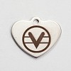 Tarnish Resistant 201 Stainless Steel Heart Pendants LS-STAS-L165-E05-1