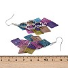 430 Stainless Steel Rhombus Dangle Earrings EJEW-A137-01P-03-5