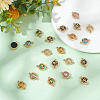 28pcs 7 colors Glass Connector Charms GLAA-AR0001-28-2