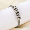 304 Stainless Steel Mesh Chain Bracetls for Women BJEW-Z087-16P-3