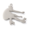 Anti-Tarnish 304 Stainless Steel Pendants STAS-R131-11P-02-1