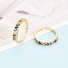 Brass Micro Pave Cubic Zirconia Cuff Rings for Women KK-T071-75G-1