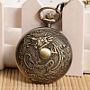 Openable Flat Round with Dragon Alloy Glass Pendant Pocket Watch WACH-L024-10-1