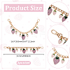 2Pcs Alloy Enamel Strawberry Pendant Aluminum Curb Chain Bag Decorative Chains HJEW-UN00094-3