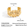 304 Stainless Steel Vintage Flower Wide Open Cuff Bangles for Women DF2042-6