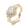Brass & Cubic Zirconia Finger Rings CU-CBA7E55-15G-4