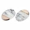 Transparent Resin & Walnut Wood Pendants RESI-T035-26-A01-3