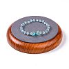 Flat Round Wood Pesentation Jewelry Bracelets Display Tray ODIS-P008-15B-02-2