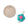 Two Tone Opaque Acrylic Beads with 304 Stainless Steel Flat Head Pins Pendants PALLOY-JF03483-02-2