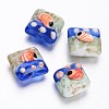 Ocean Style Square Handmade Lampwork Beads LAMP-F006-19-2