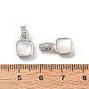 Brass Micro Pave Cubic Zirconia with Natural Shell Charms KK-G533-15P-3