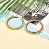 Glass Faceted Round Beads Hoop Earrings EJEW-JE04599-4