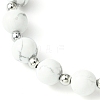 Natural Howlite Round & Cross Braided Bead Bracelets BJEW-TA00321-03-3