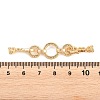Brass Micro Pave Clear Cubic Zirconia Fold Over Clasps KK-P354-03G-3