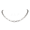 304 Stainless Steel Cross Link Chain Necklaces for Women Men NJEW-JN05431-01-2