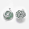 Natural Green Aventurine Kitten Pendants G-J386-B01-2