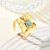 304 Stainless Steel & Synthetic Turquoise Cuff Rings GG-CBABFED-01G-2