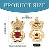 2Pcs Brass Micro Pave Cubic Zirconia Pendants KK-TA0002-81B-3