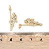 Rack Plating Brass Micro Pave Cubic Zirconia Pendants KK-H509-09G-3