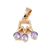 Brass Micro Pave Cubic Zirconia Pendants KK-E795-06KCG-01-1