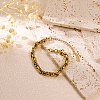 304 Stainless Steel Link Chain Bracelets for Women BJEW-A161-01A-G-1