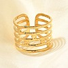 304 Stainless Steel Multi-layer Open Cuff Rings for Women STAS-Z108-03G-04-1