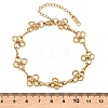 304 Stainless Steel Flower Link Chain Bracelets for Women STAS-H249-20G-4