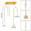 4Pairs 304 Stainless Steel Ear Thread with Heart for Women STAS-UN0035-81-5
