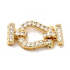 Brass Micro Pave Clear Cubic Zirconia Fold Over Clasps KK-C075-31G-1