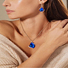 Teardrop Alloy Glass Jewerly Sets. Including Pendant Necklace and Dangle Earring SJEW-LP0001-30A-1