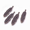 Tibetan Style Alloy Feather Big Pendants X-TIBEP-A12720-R-NR-1