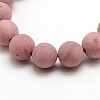 Natural Frosted Rhodonite Round Bead Strands LS-G-M064-4mm-04-2