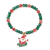 5Pcs Christmas Theme Glass Beaded Stretch Bracelets BJEW-JB11184-3