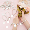 DIY Blank Dome Alloy Charm Bracelet with Imitation Pearl Chains Making Kit BJEW-UN00002-4