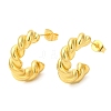 Ion Plating(IP) 304 Stainless Steel Rope Chains Shape Stud Earrings EJEW-B026-04G-1