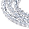 Transparent Electroplate Glass Beads Strands GLAA-H021-01A-PL03-4