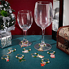 14Pcs Christmas Glass Wine Glass Charms AJEW-SC00006-4