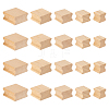 AHADERMAKER 20Pcs 5 Styles Square Grooved Wood Blocks for Stamp Carving WOOD-GA0001-63-1