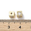 Brass Micro Pave Clear Cubic Zirconia Beads KK-Z049-03G-3