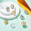 8Pcs 8 Styles 304 Stainless Steel Cuff Ring Components STAS-UN0064-33-2