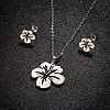 Stainless Steel Pendant Neckllace and Earrings Sets PW-WG215D6-02-1