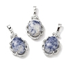 Natural Blue Spot Jasper Oval Pendants G-NH0025-15P-05-1